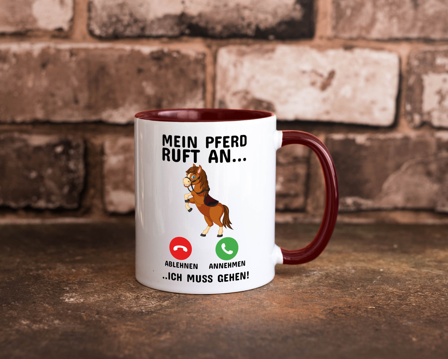 Mein Pferd ruft an Humor Geschenkidee Tasse