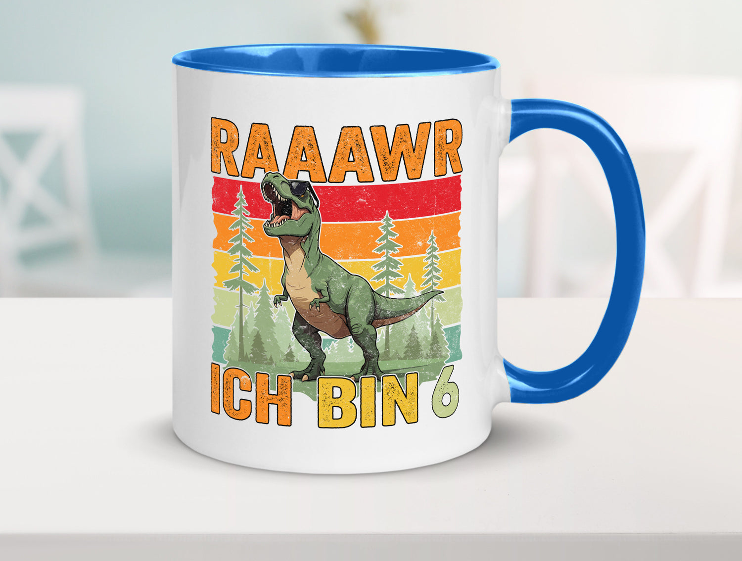 6. Geburtstag | 6 Jahre rarrrr ich bin Dinosaurier Humor Geschenkidee Tasse