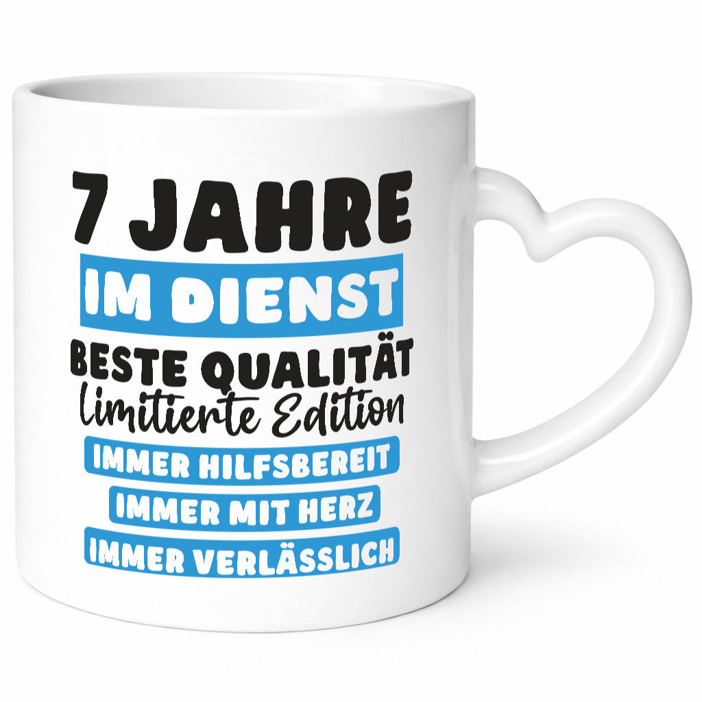 7 Jahre im Dienst | Jubiläum Arbeit v6 lustig Kollegen Büro Geschenk Tasse