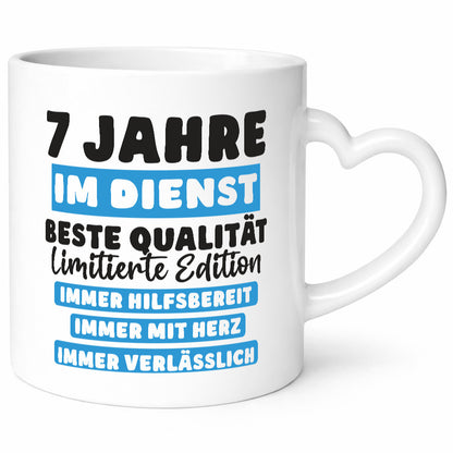 7 Jahre im Dienst | Jubiläum Arbeit v6 lustig Kollegen Büro Geschenk Tasse