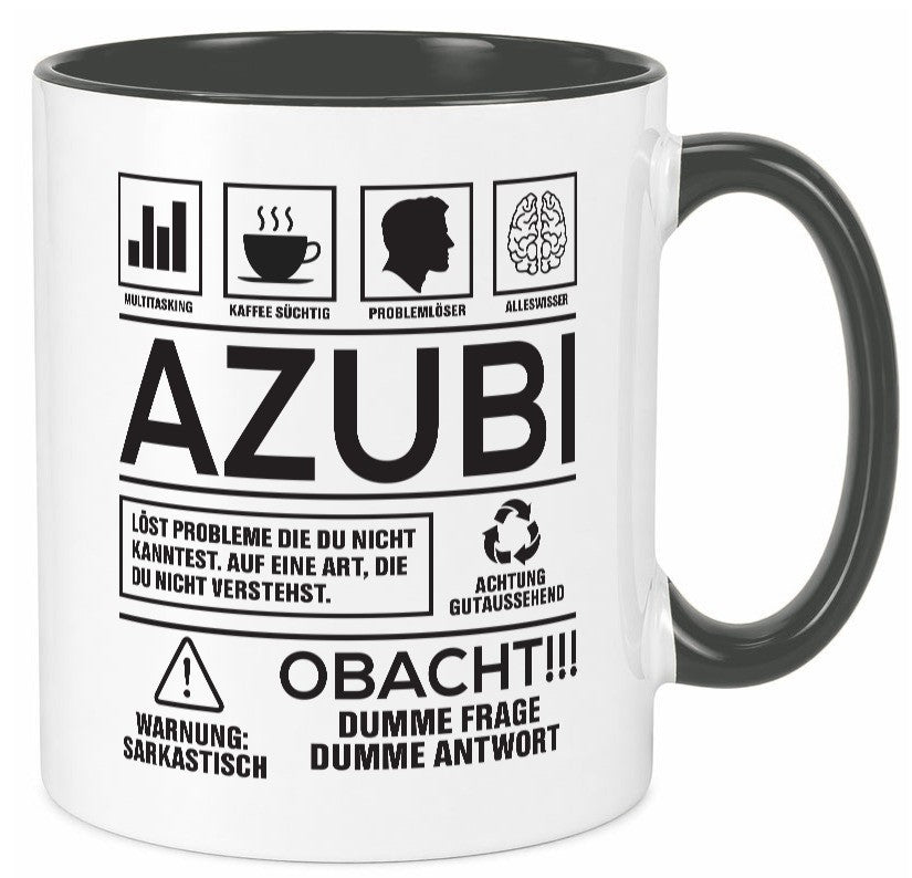 Achtung Probleme Azubi | Ausbildung Lehre Lehrling lustiger Spruch Geschenk Tasse