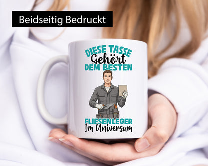 Im Universum: Fliesenleger | Fliesenlegen Bau Geschenk Humor Geschenkidee