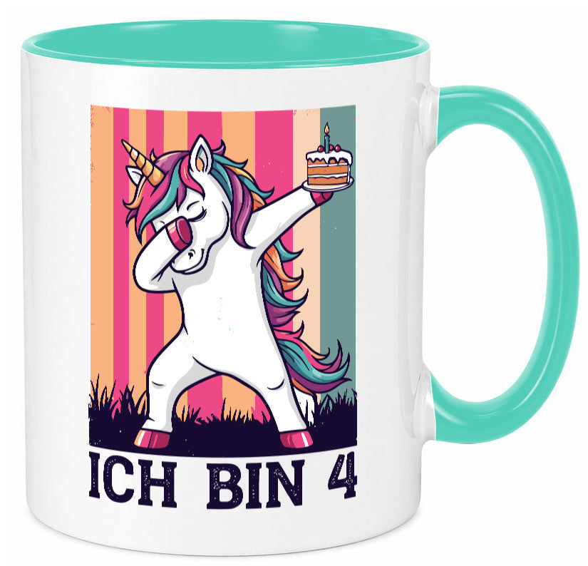 4 Geburtstag | Einhorn Damping Mädchen lustig Geschenkidee Geschenk Tasse