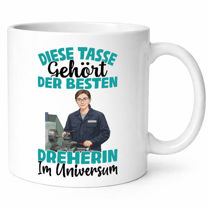 Im Universum: Dreherin | Fräser Dreher Humor Geschenkidee Tasse
