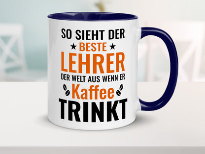 Kaffee trinkt: Lehrer | Schule Beruf Schüler Geschenk Arbeit Kollegen Büro