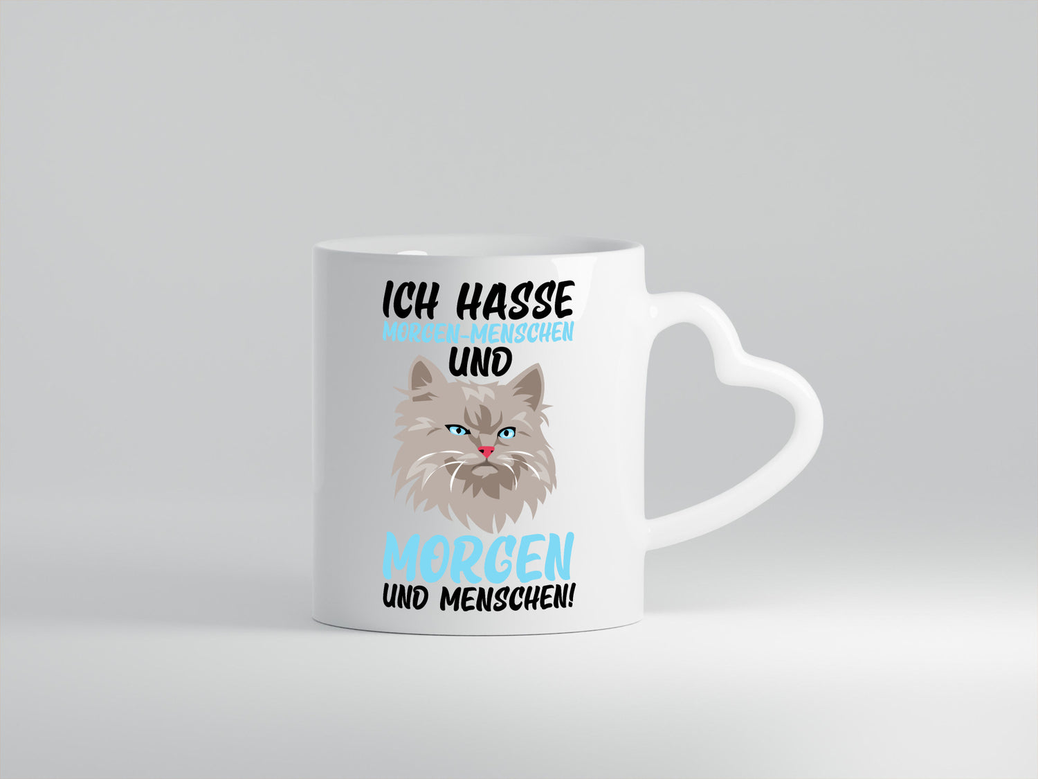 Ich hasse Morgenmenschen | Morgenmuffel mürrische Katze Geschenkidee