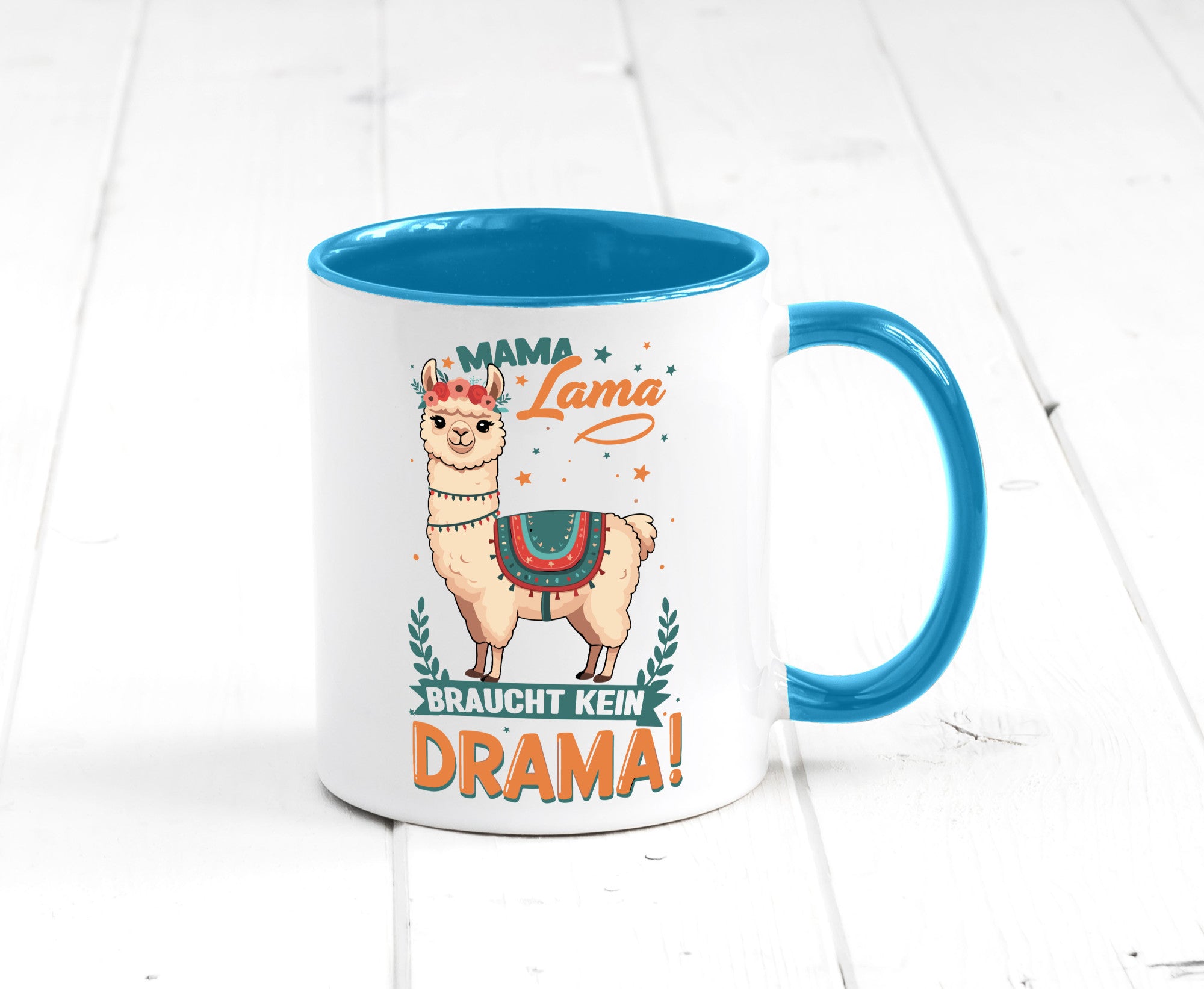 Mama Lama braucht kein Drama | Muttertag Humor Familie Geschenkidee Tasse