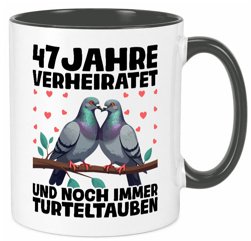 47 Jahre verheiratet | Turteltauben Ehe Ehepaar Humor Geschenkidee Tasse