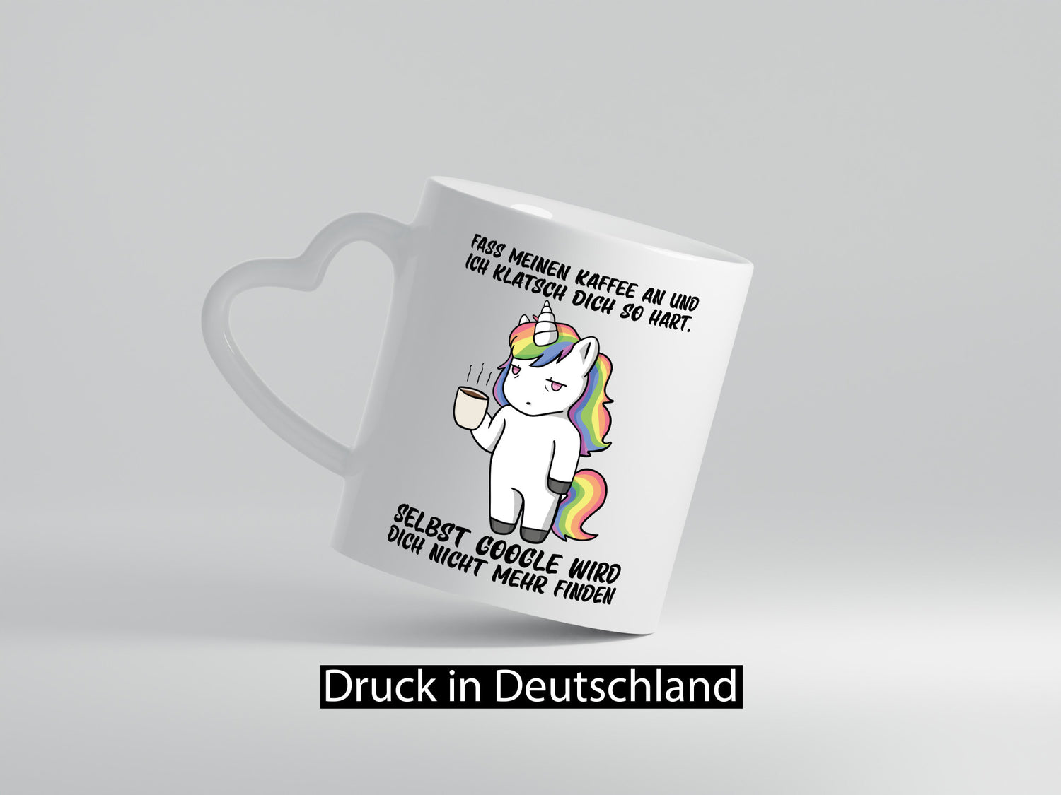 Kaffee nicht anfassen | drohendes Einhorn Google Spruch lustig Humor