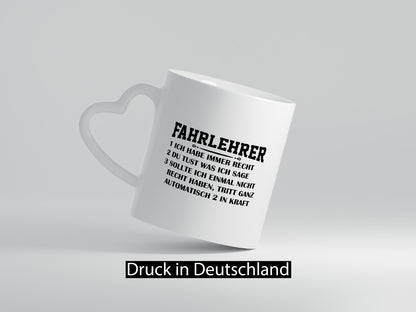 Driving Instructors Are Always Right | Rules Gift Idea Funny Mug