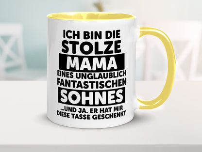 Stolze Mama | Fantastischer Sohn Beste Humor Familie Geschenkidee Tasse