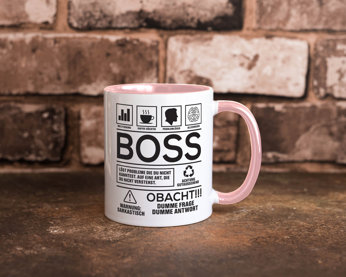 Achtung Probleme Boss | Führungskraft Vorgesetzter lustig Humor Geschenkidee Tasse
