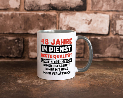 48 Jahre im Dienst | Jubiläum Arbeit v3 Humor Kollegen Büro Geschenkidee Tasse