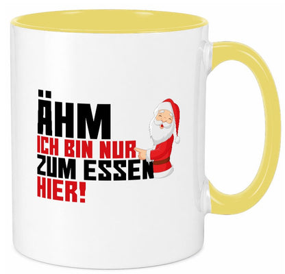 Bin nur zum Essen hier | Weihnachtsmann Heiligabend Geschenkidee Humor Tasse