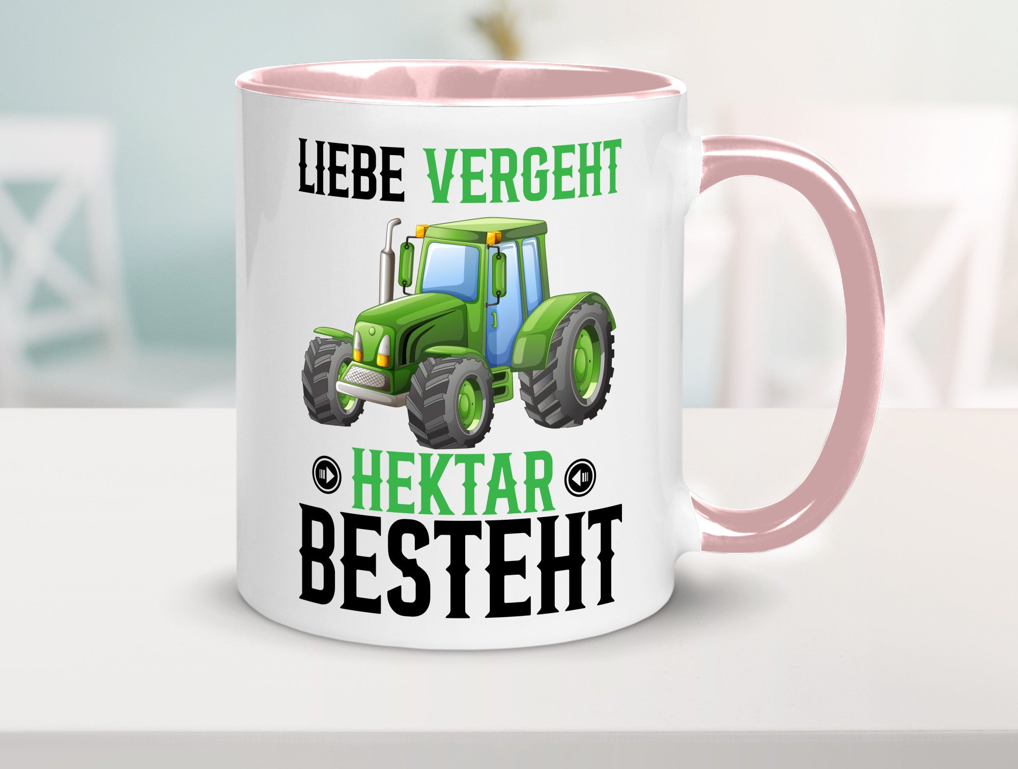 Liebe vergeht Hektar besteht | Traktor Bauer landwirt Humor Geschenkidee Tasse