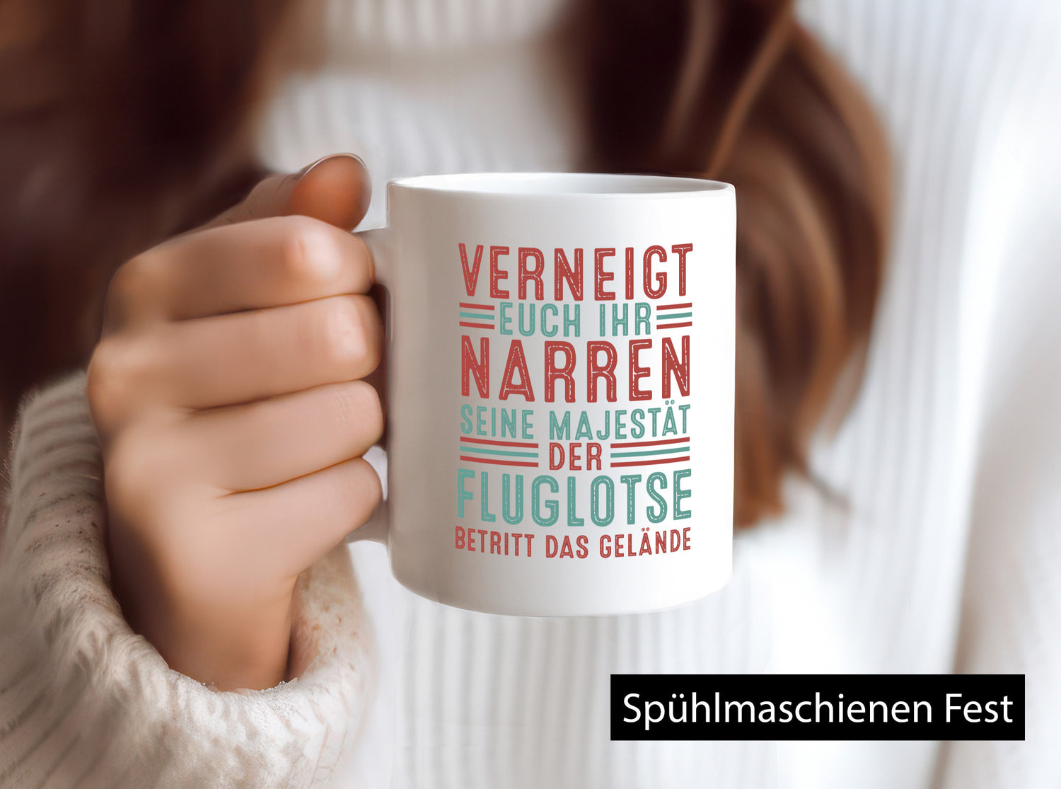 Verneigt euch: Fluglotse | Flugverkehr Flughafen v2 Geschenkidee Humor Tasse
