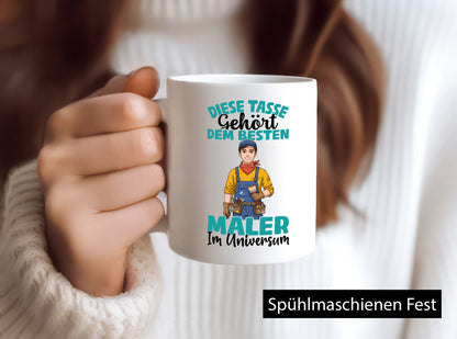 Im Universum: Maler | Malerei lustiger Spruch Geschenk Humor Geschenkidee Tasse