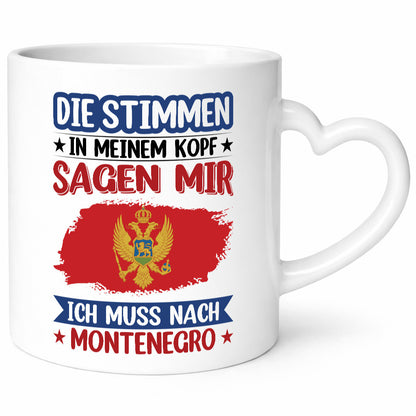 Montenegro | Urlaub Stimmen in meinem Kopf Traumland Geschenkidee Humor Tasse