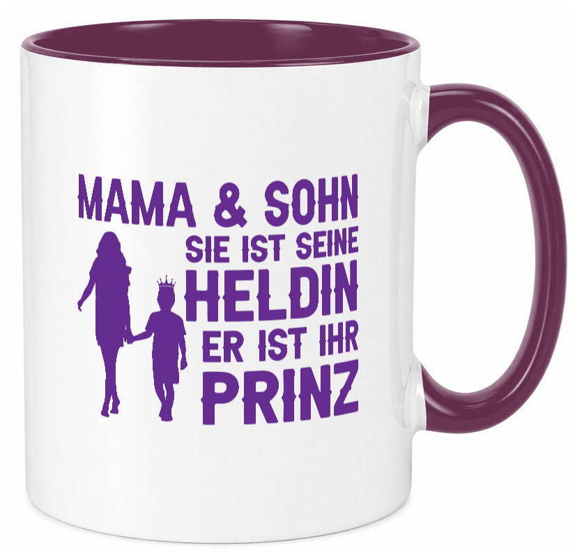 Mama &amp; Sohn | Helding Prinz Mutterliebe Geschenkidee Familie Humor Tasse