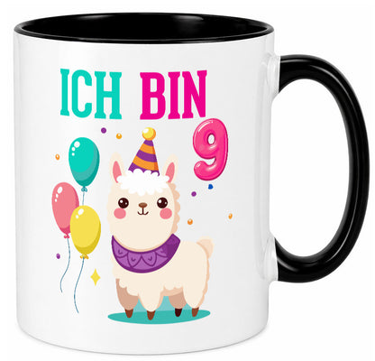 9. Geburtstag | 9 Jahre Lama Alpaka Humor Geschenkidee Tasse