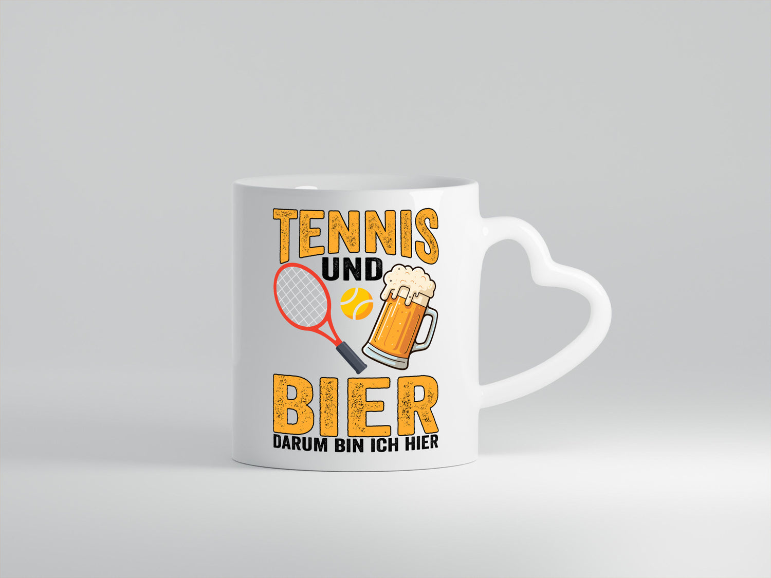 Tennis und Bier darum bin ich hier | Tennisspieler v2 Geschenkidee Humor Tasse