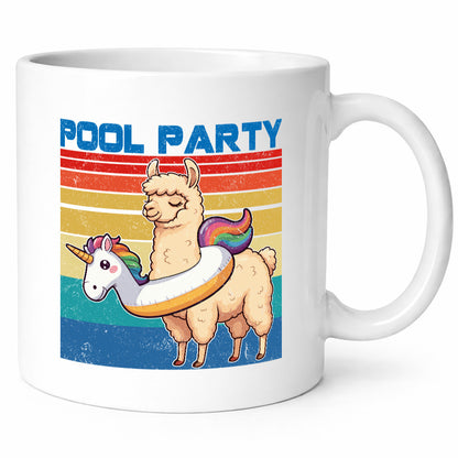 Pool Party | Lama Alpaka Einhorn lustig Humor Geschenkidee Geschenk Tasse