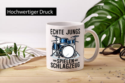 Echte Jungs spielen Schlagzeug | Drummer Geschenkidee Humor Tasse