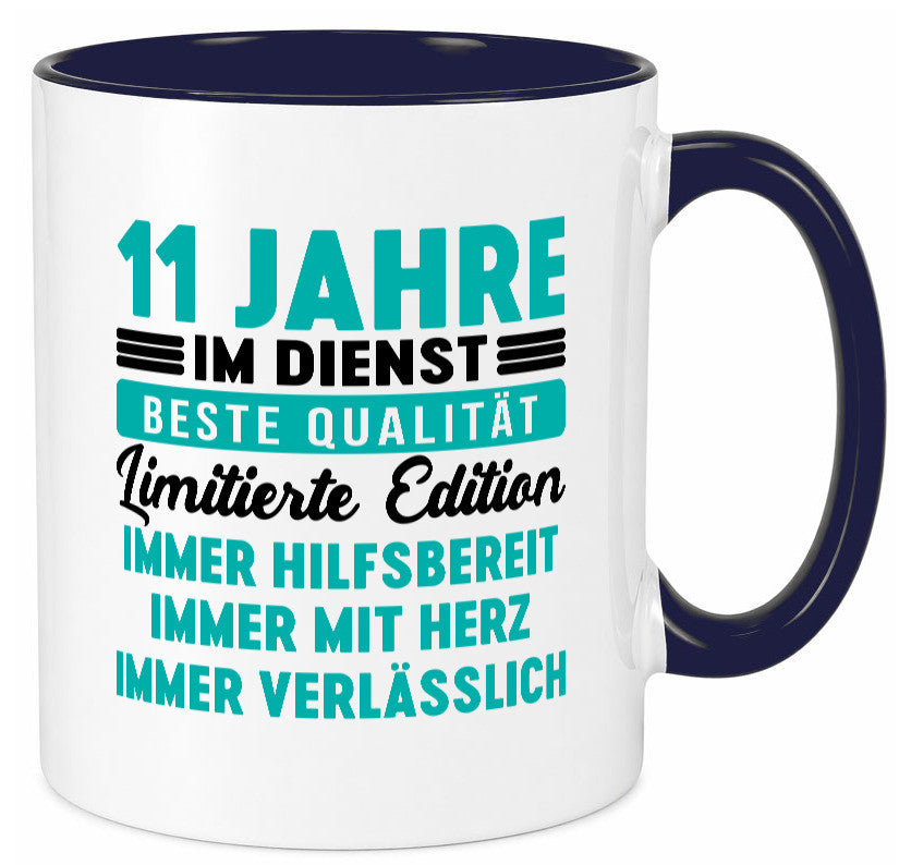 11 Jahre im Dienst | Jubiläum Arbeit v5 lustig Kollegen Büro Geschenk Tasse