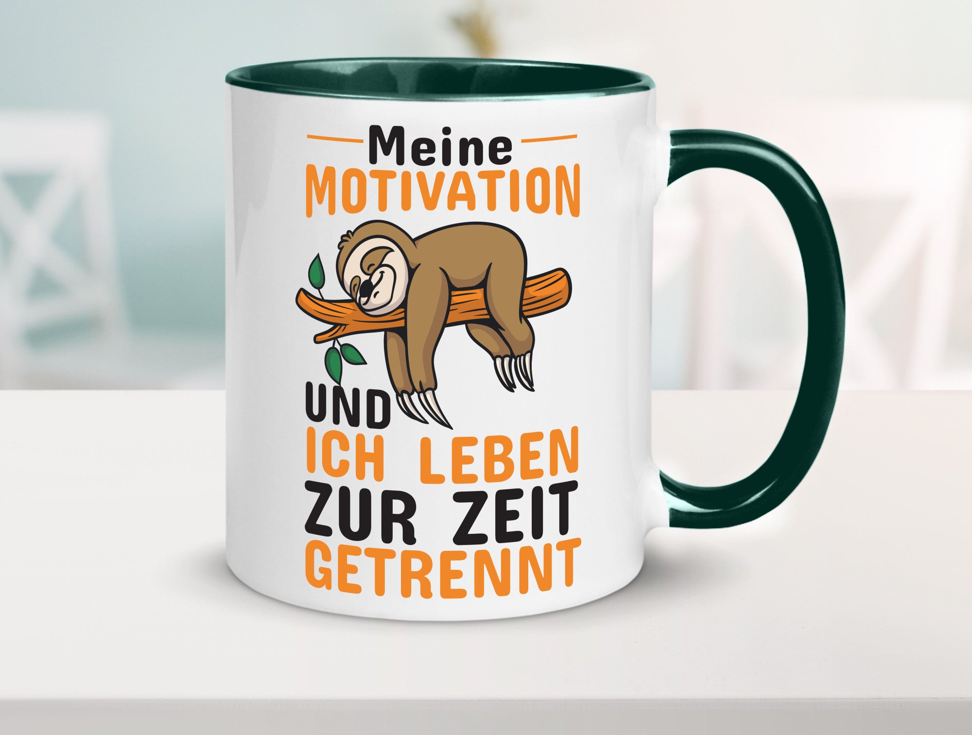 Keine Motivation | Faultier Tasse Büro Humor faul Geschenk Arbeit Kollegen