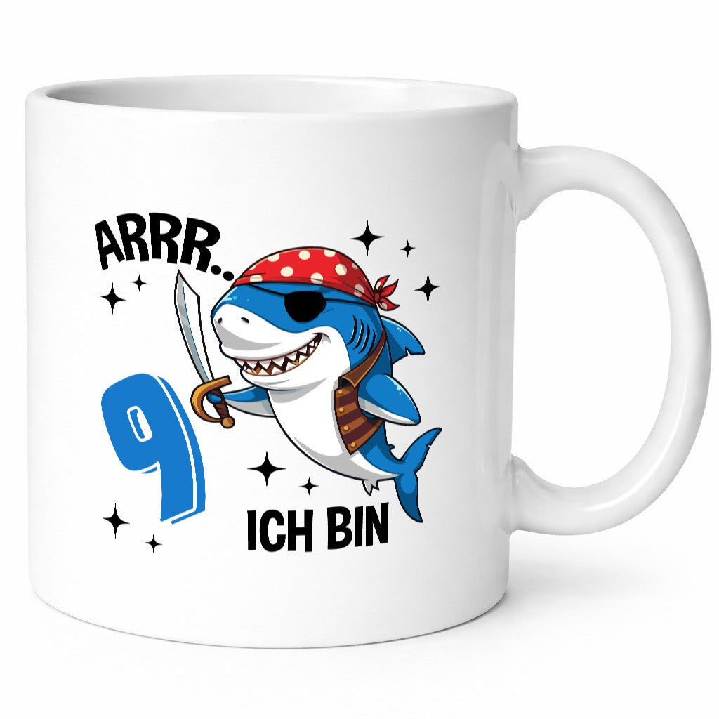 9. Geburtstag | 9 Jahre Arr Pirat Hai Piraten Geschenk Geschenkidee lustiger Tasse