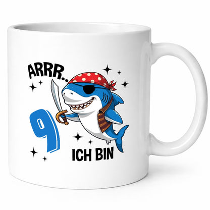 9. Geburtstag | 9 Jahre Arr Pirat Hai Piraten Geschenk Geschenkidee lustiger Tasse
