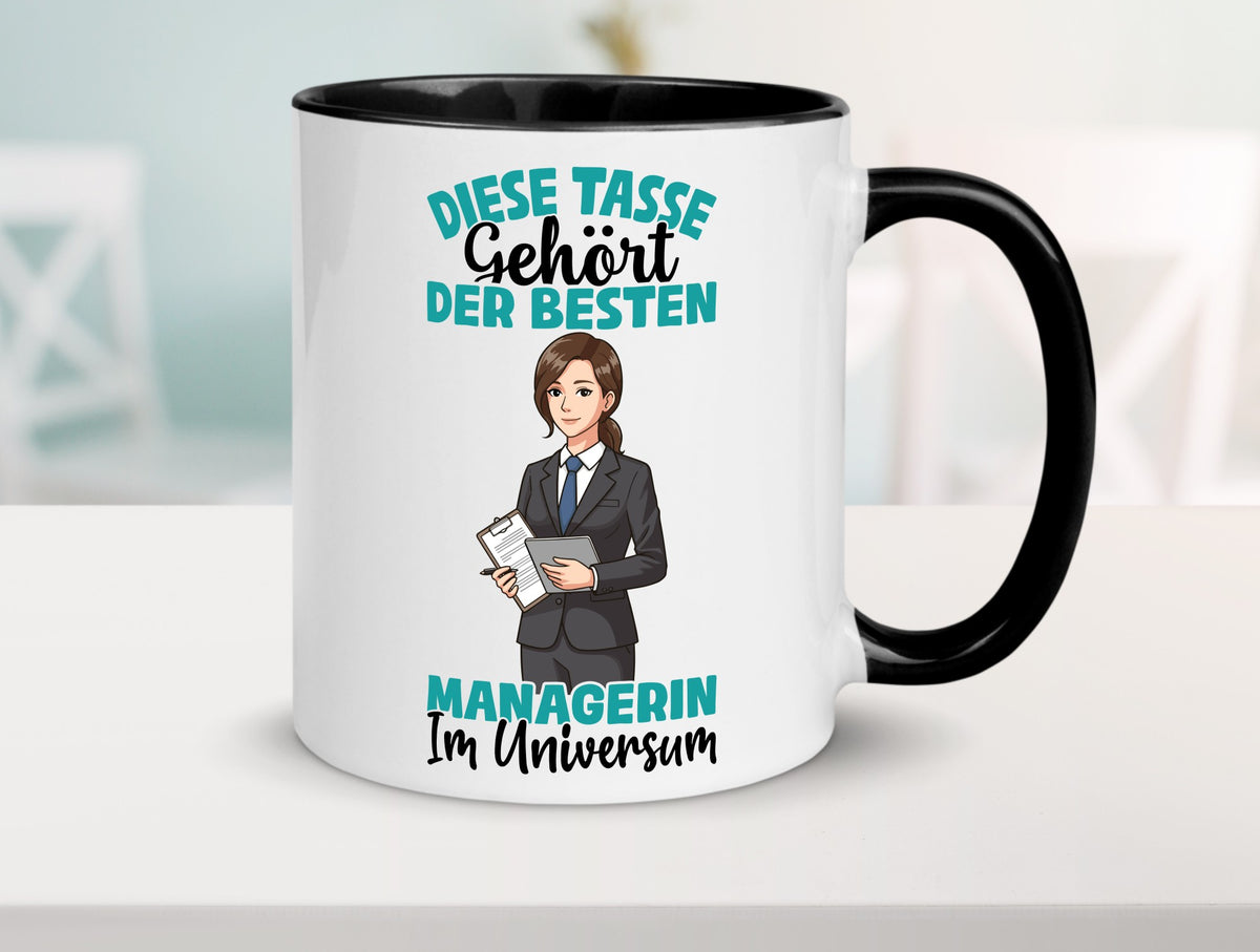 Im Universum: Managerin | Management Geschenkidee Humor Tasse