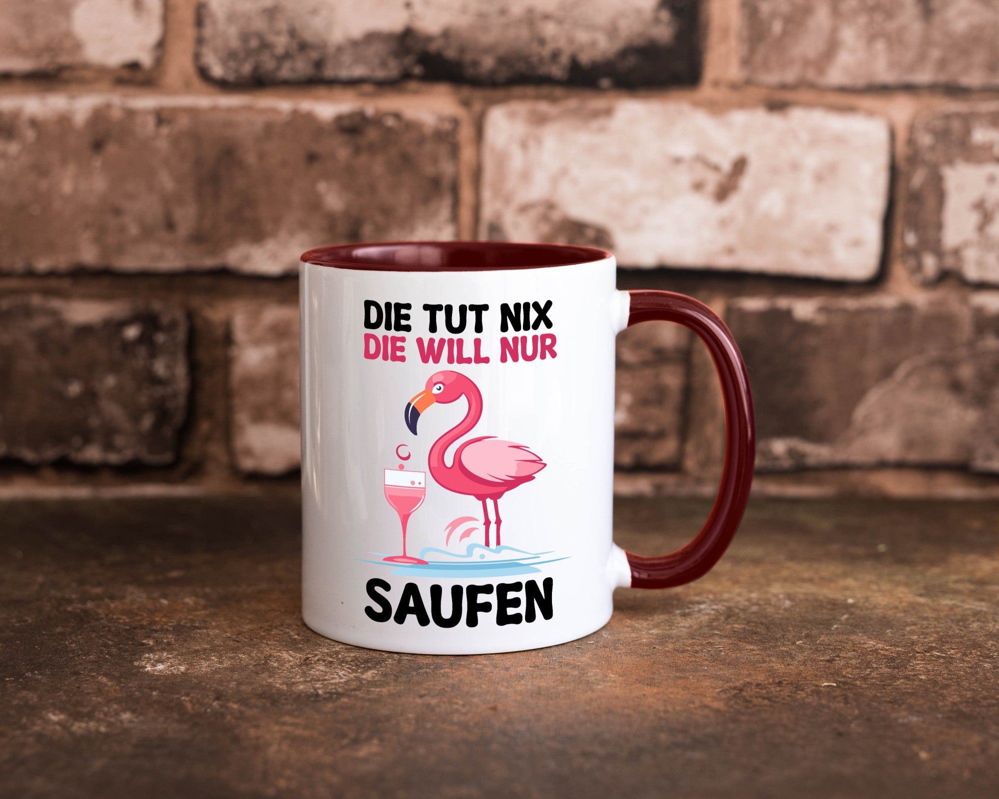 Die tut nix will nur Saufen | Flamingo Alkohol v2 Geschenk Humor Geschenkidee