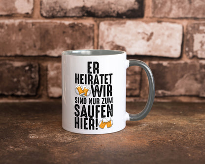 JGA | Er heiratet Junggesellenabschied Polterabend v2 lustiger Spruch Geschenk
