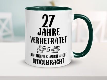 27 Jahre Verheiratet, immer noch am Leben! Geschenkidee Humor Tasse