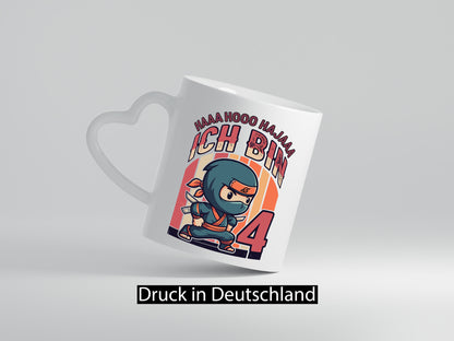 4. Geburtstag | Ninja Junge 4 Jahre lustiger Spruch Geschenk Geschenkidee Tasse