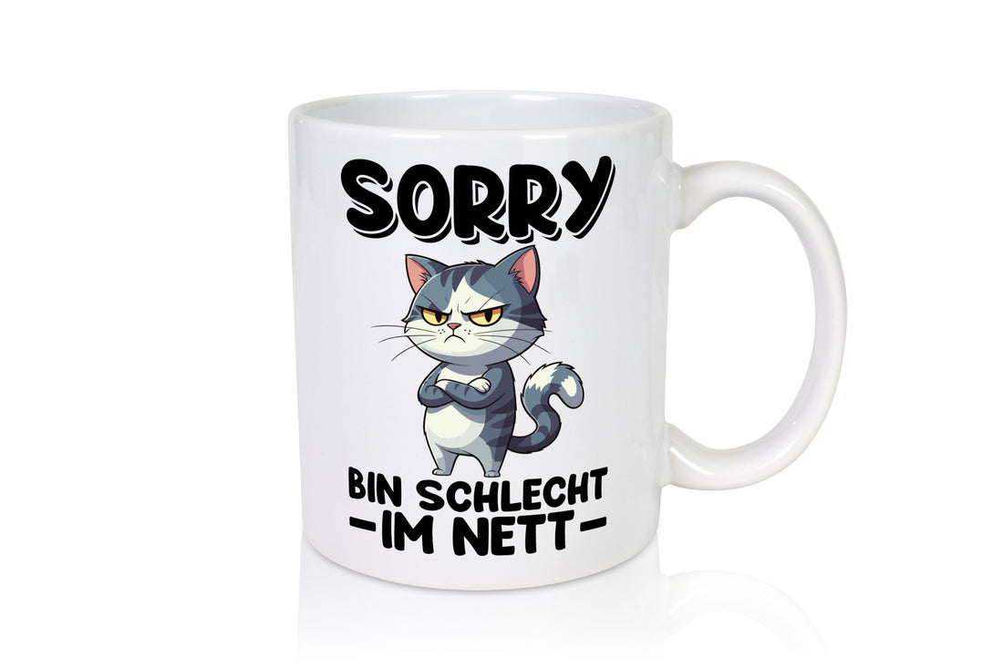 Sorry bin schleht im nett | Böse Katze Geschenkidee Tierliebhaber Humor Tasse