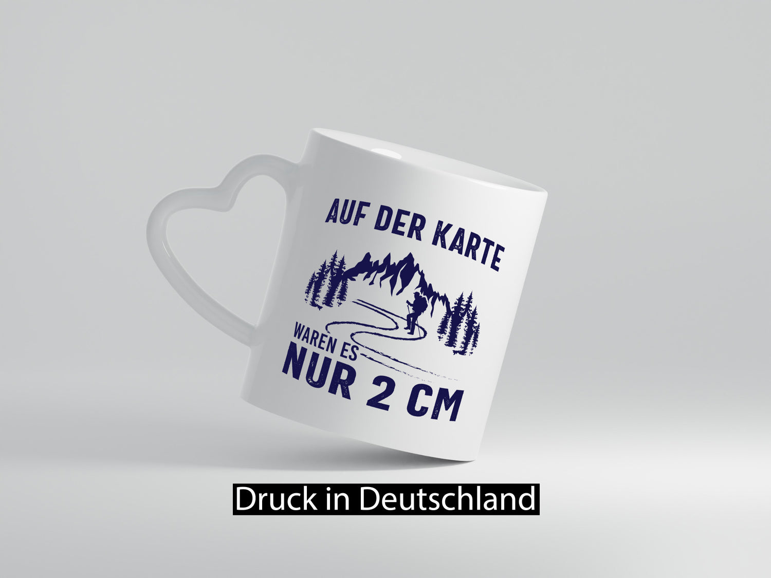 Auf der Karte nur 2 cm | Wandererf Kurve Berge lustig Humor Geschenkidee