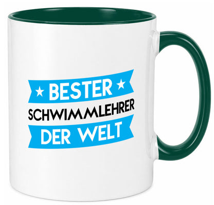 Bester Schwimmlehrer | Lehrer Schüler schwimmen lustig Humor Geschenkidee Tasse