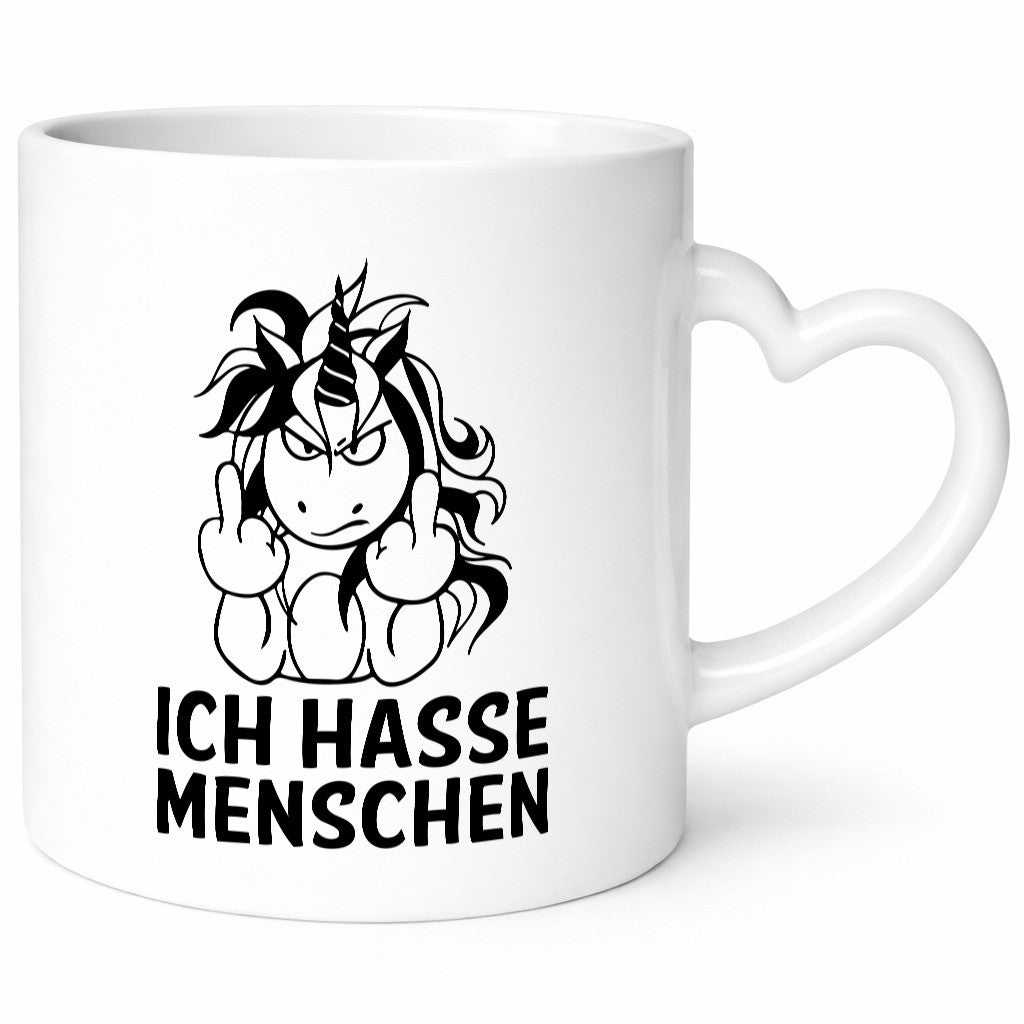Ich hasse Menschen | Einhorn Stinkefinger lustig Humor Geschenkidee Geschenk