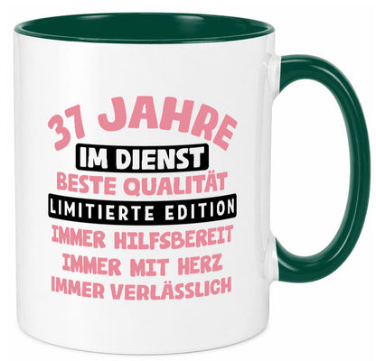 37 Jahre im Dienst | Jubiläum Arbeit v11 lustig Kollegen Büro Geschenk Tasse