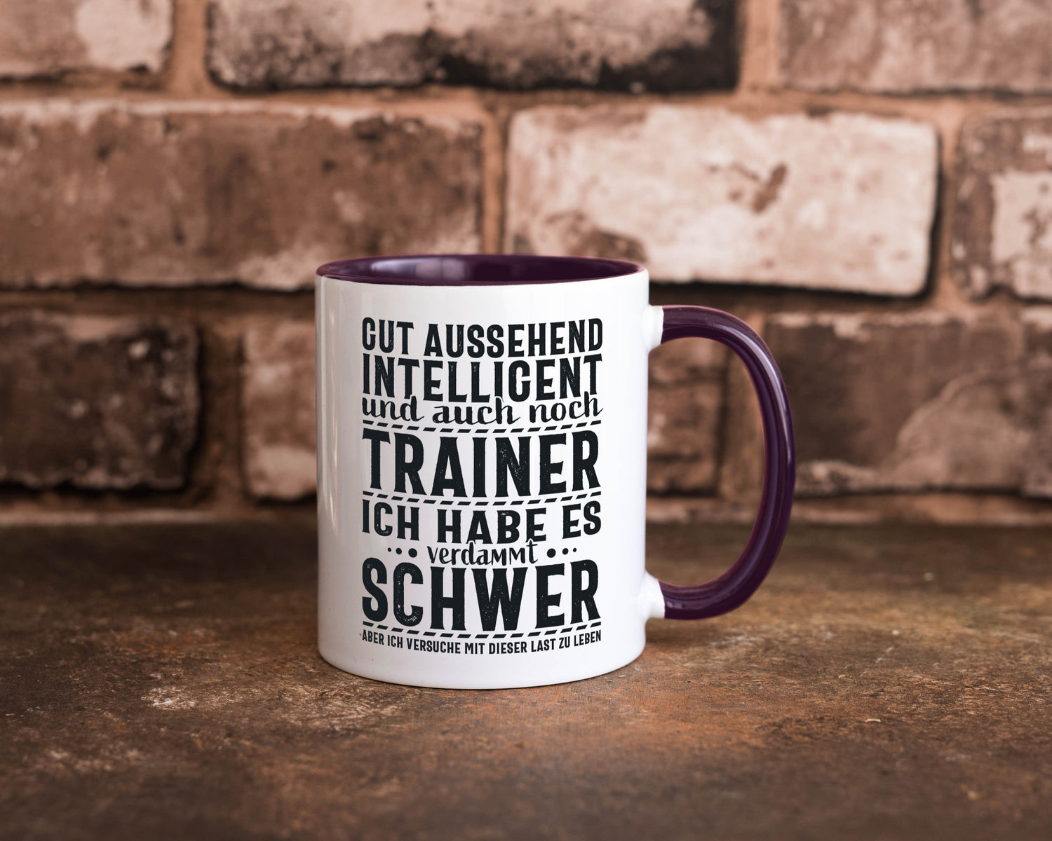 Gut aussehender Trainer |gestrichelte Linie | Punkte lustiger Spruch Geschenk