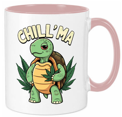 Chill ma | Cannabis Schildkröte v2 Geschenk Humor Geschenkidee lustiger Spruch Tasse