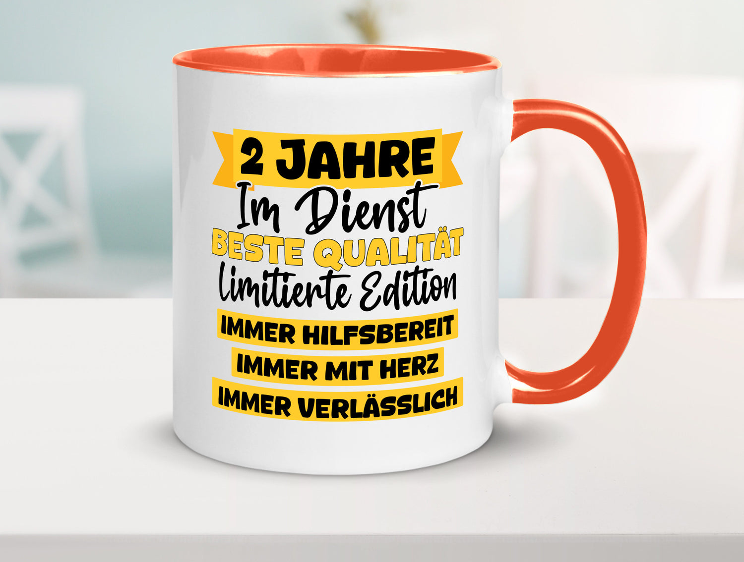 2 Jahre im Dienst | Jubiläum Arbeit v8 lustiger Spruch Geschenk Kollegen Büro