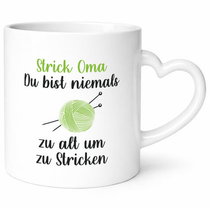 Strickoma, niemals zu alt zum Stricken | Wolle Humor Familie Geschenkidee Tasse
