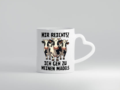 Mir reichts ich geh zu meinen Mädels | Landwirt Kühe v2 Geschenkidee Humor Tasse