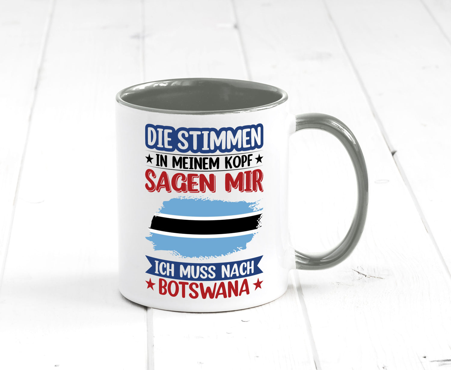 Botswana | Urlaub Stimmen in meinem Kopf Traumland Geschenkidee Humor Tasse