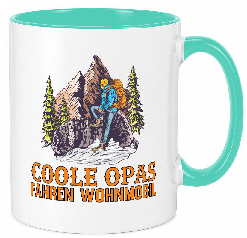 Coole Opas fahren Wohnmobil | Opa Wanderer Berge Humor Familie Geschenkidee Tasse