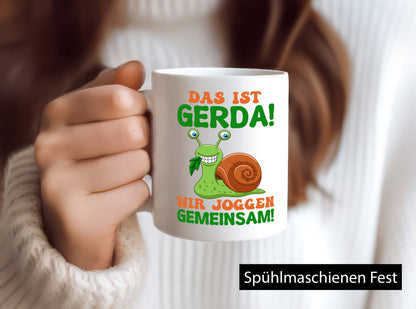 Wir Joggen gemeinsam | Sport Schnecke Humor Geschenkidee Tasse