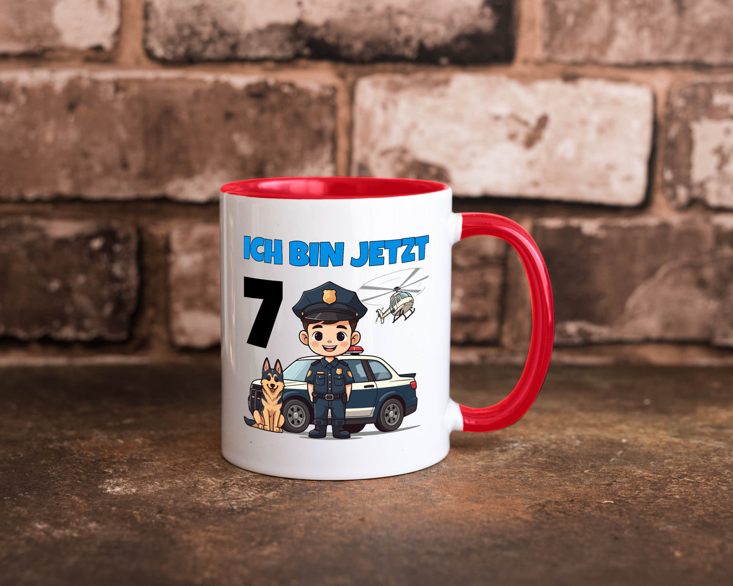 7. Geburtstag | 7 Jahre Polizei Kind Polizeiauto Humor Geschenkidee Tasse
